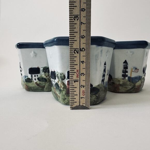 Waxcessories Votive Holder Countryside Collection set of 3, Lighthouse, Sea, VTG - Picture 9 of 11